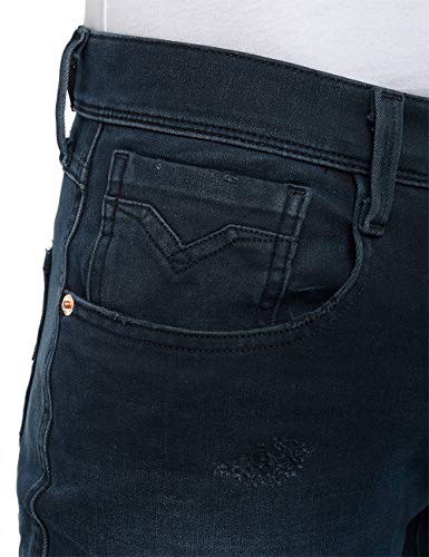 Replay Herren Anbass Hyperflex + Slim Jeans, Blau (Dark Blue 7), 30W / 34L
