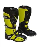 Botas de motocross para Adultos MTR amarillas fluor con Cierre de hebillas y cremallera - Amarillo fluor, 41