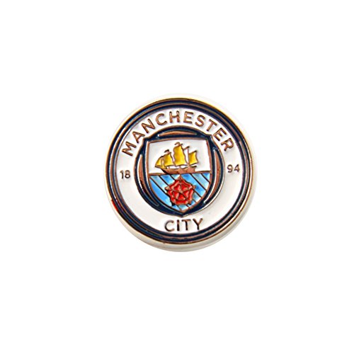 Manchester City FC Official Football Crest Pin Badge (One Size) (White/Silver)