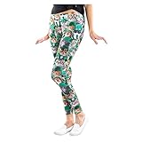 Trendy Design Workout Leggings - Green Good Lucky Graphic Printed Seamless Workout Leggings Tummy...