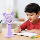 ELITEWAVE Mini Portable Rechargeable USB Fan with LED Light | Handheld Personal Cooling Fan | Small Travel Fan for Makeup, Kitchen, Office & Outdoor | Women Personal Fan | Multicolour gallery image