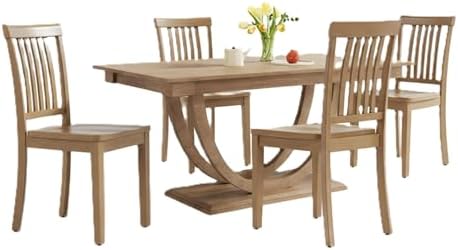 COLAMY Wooden Dining Chairs Set of 4, Spindle High Back Windsor K...