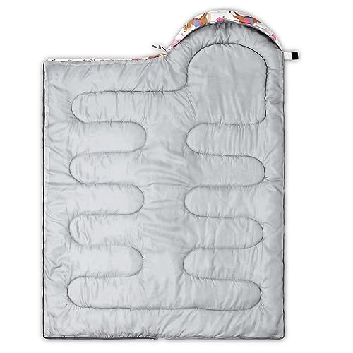 HOSIMA Bolsa de Dormir Rectangular para Adultos, Blanca, 1 persona, para Camping y Senderismo, Material Poliéster, Talla Única, 6 a 15 grados Celsius miniatura 2