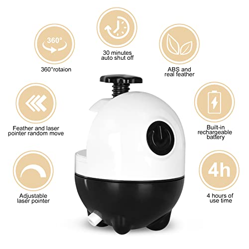 Riofly Cat Toys Interactive - 2 In 1 Laser And Cat Feather Toys Kitten Toys, Automatic Cat Toys For Indoor Cats Play Chase Exercise, With 2 Pcs Feather And Streamer Tape Replacements #TOP2