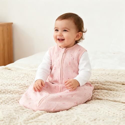 Image of Baby Organic Cotton Sleeveless Wearable Blanket for Summer 0-6 Months