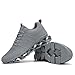 Mens Running Walking Shoes Lace-up Blade Tennis Casual Fashion Sneakers Comfort Non Slip Work Sport Athletic Trainers Grey