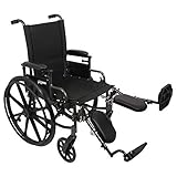 ProBasics Ultra Lightweight Wheelchair for Adults - Height Adjustable Seat - Flip Back Heaight Adjustable Desk Arms - Elevating Leg Rest, 20" x 16" Seat