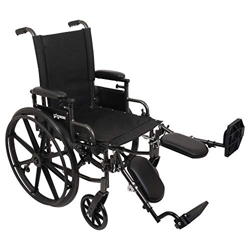 ProBasics Ultra Lightweight Wheelchair for Adults - Height Adjustable Seat - Flip Back Heaight Adjustable Desk Arms - Elevating Leg Rest, 20" x 16" Seat