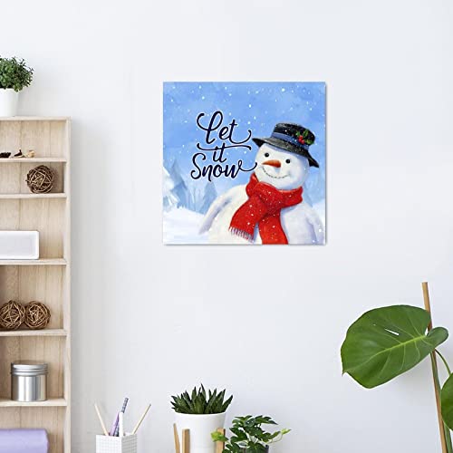 Décoration murale de Noël en bois Let It Snow pour salon et chambre cocooning