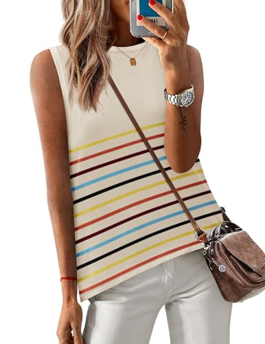Image of Zeagoo Womens Sleeveless Sweater Vest Crewneck Knit Loose Sweater Tank Tops Lightweight Shirts Blouses 2026