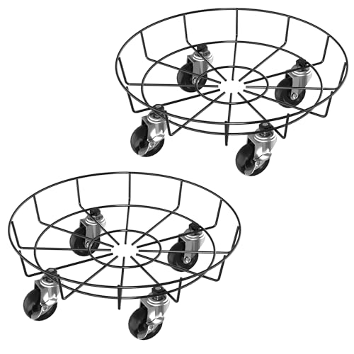 PEILU Support pour plantes d'extérieur - Diamètre : 33 cm - Roulettes pivotantes à 360° - Jusqu'à 150 kg - Pour parasol, poubelle, tonneau de pluie, pot de fleurs (type B)