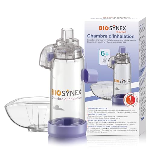 BIOSYNEX - Inhal'AIR - Chambre d'Inhalation - Espaceur pour Inhalateurs - Assistance Respiratoire Asthme, Bronchiolite - Sans Latex - Sans BPA - Taille 6 Ans et +
