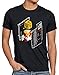 Produktbild style3 Plumber Bros Herren T-Shirt NES SNES Classic mini 8-Bit Gamer Retro Classic, Größe:L, Farbe:Schwarz