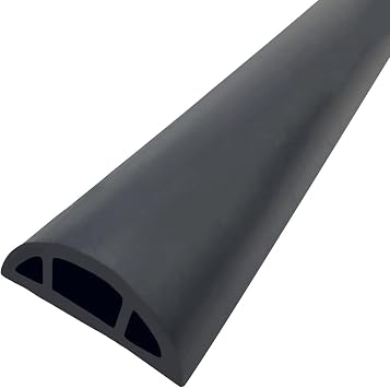 Cable Protector Floor Cover Household Semicircle Overfloor Cord, PVC Soft Material Easy Cut,Anti-Stepping Anti-Stress Multiple Colour Color Black, Size 10m