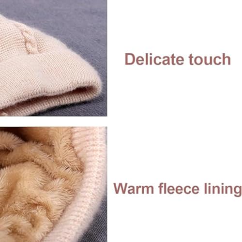 Integrated Ear Protection Windproof Cap & Scarf, 2 in 1 Winter Warm Knitted Hat Scarf Set for Women3