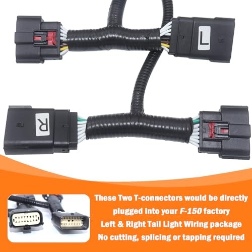 CARROFIX 4-Way Flat Tailgate Light Bar Wiring Harness for F150 2015-2020 with BLIS Version (Blind Spot Information System) Easy Connect Trailer Tail Light Harness by CARROFIX - Used condition - Image 6