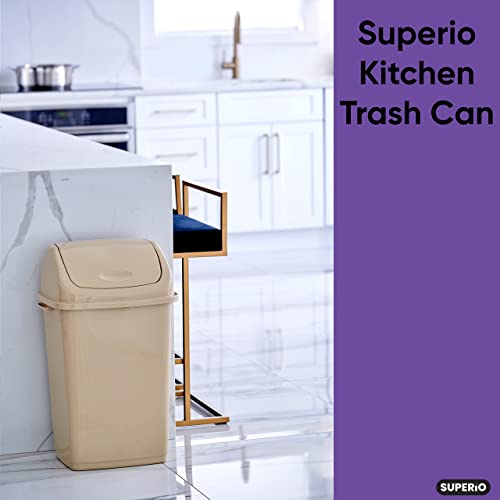 Set de 3 canecas de basura beige con tapa basculante miniatura 7