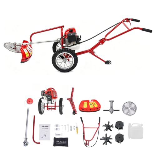 OMMUNICT Walk Behind Weed Wacker, 2 Stroke 52CC Gasoline Pus...