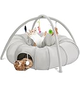 MABOZOO Cat Tunnel, Foldable Cat Donut Tunnel Cat Play Tunnel with Washable Cushion, Cute Cat Toy...