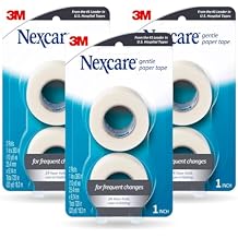 Nexcare Gentle Paper Tape, Medical Paper Tape, Secures Dressings and Lifts Away Gently - 1 In x 10 Yds, 6 Rolls of Tape