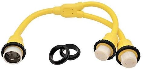 Parkworld 60042 Marine Shore Power 50 AMP 125 Volt Splitter. NEMA SS1-50P Male Plug to (2) SS1-50R Female Connector