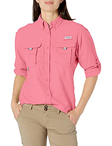 Columbia Women s Standard PFG Bahama II Long Sleeve Shirt, Breathable with UV Protection, Lollipop, Large