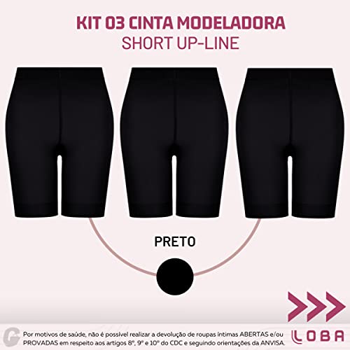 Kit 03 Shorts Cinta Modeladora Lupo | Preto | GG | 05690-003_160_9990_9990_9990_03UN