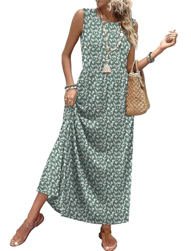 Dresses for Women 2026 Elegant Classy Maxi Dress Casual St Patricks Day Outfits Spring Fashion Plus Size Dresses for Curvy Women Resort Wear Sage Green XL