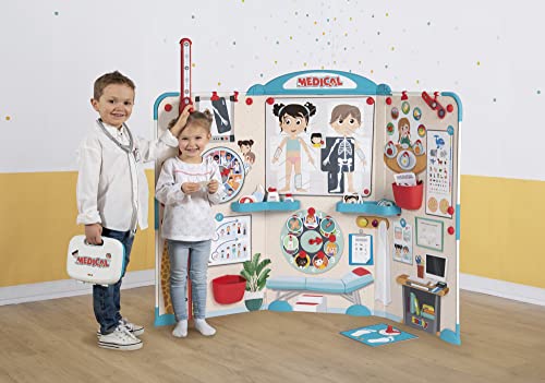 Smoby - Cabinet Médical - Jouet d'Imitation pour Enfant - Triptyque Pliable - Jouer au Docteur - Nombreux Accessoires Médicaux Inclus - A Partir de 3 Ans - Fabrication Française