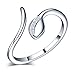 Produktbild Yumilok Damen-Ring Einstellbar Jahrestag Ring Schlangen Ring Partnerringe Fingerring Midi Ring Vertrauensring Silber 925 für Frauen Mädchen