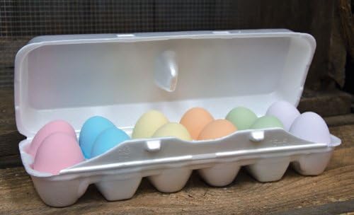 1 Dozen Handmade Ceramic Pastel Color Eggs In Real Carton Country Primitive Easter Decor