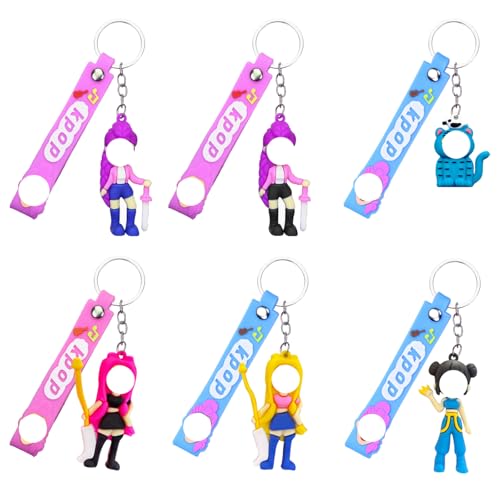 MLPKOI Juego de 6 Llaveros de Anime para Fans, Kp0p Dem-on