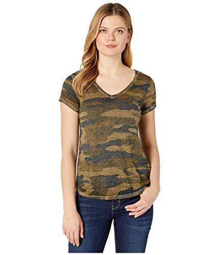 Lucky Brand Camo Burnout Tee Green Multi XS (US 0-2)