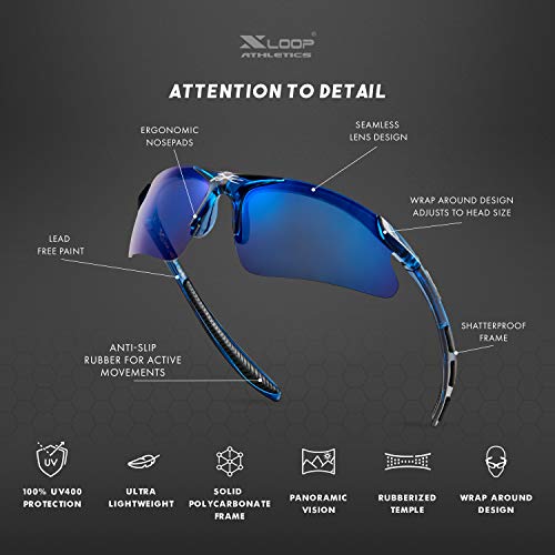 X Loop Kids Sports Sunglasses For Boys Girls Children Age 3-10 - Half Frame Uv400 Baseball Cycling Softball Glasses #TOP5