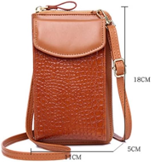 PU Flap Mobile Phone Bag Metal Zipper Cell Phone Crossbody
