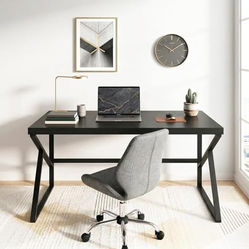 Image of Klaxon Modern Computer Table for Home PC - Multipurpose Office Desk for Home & Work | Gaming Table, Computer Table, Desktop Table for Home Office (K Type Black, Installation)