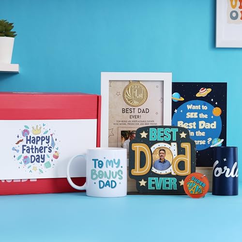 Image of Oye Happy - Glitter Hamper for Father-in-Law - Personalized Father's Day Gift Box with Glitter Surprise, Mug, Medal Frame & Keepsakes