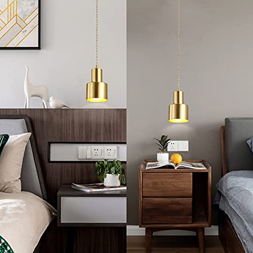 Lustre LED suspension e27 cuivre doré design moderne - 2