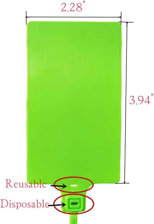 Plastic Seals Shipping Tags Logistics Use Big Sign Tie Large Label Tie, 255mm Total Length, Package of 100pcs (Fluorescent Green)