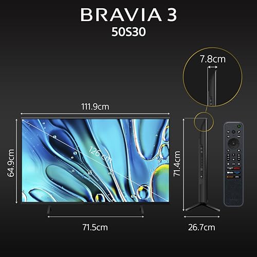 Image of Sony BRAVIA 3 Series 126 cm (50 inches) 4K Ultra HD AI Smart LED Google TV K-50S30 (Black)
