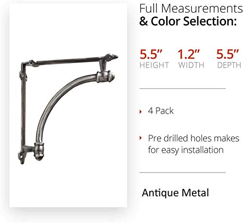 Nach JS-90-064AMS Half Round Decorative Shelf Brackets 6 Inch thumb #2