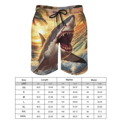 Big Shark Beach Men's Swim Trunks Quick Dry Board Shorts Hawaiian Beach Shorts With Pocket2