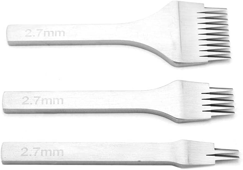 Leather Punch Tool, Steel Punch Prong Tool, Leather Craft Punch Tool, Easy to Use for Leather Crafts for Stitching Leather Effortless(Pitch 3.0mm)