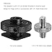 LUORNG Aluminum Alloy Hot Shoe Adapter Camera Side Hole Reinforced Round Plate Cold Shoe Mount Conversion Screw 1/4 Male to 1/4 Male Suitable for Magic Arms Video Lights Monitors