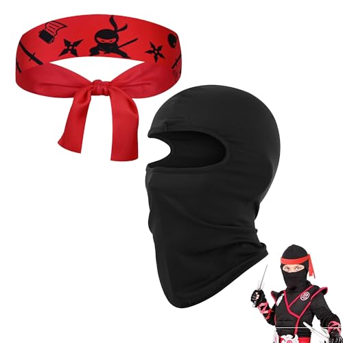 Hayaww Fita para a cabeça de ninjas lenço cabeça ninja Headband ninja respirável Party Headwear ninja bandoletes ninja lembranças de festa ninja para karaté, festa de aniversário de Halloween, a