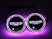 2pcs LED Car Cup Holder Lights for Chrysler,7 Colors Changing USB Charging Mat Luminescent Cup Pad, LED Interior Atmosphere Lamp