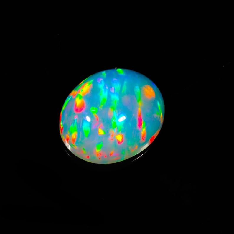 Opale éthiopienne sans reflets ternes véritable cabochon multi feu AAA - 2