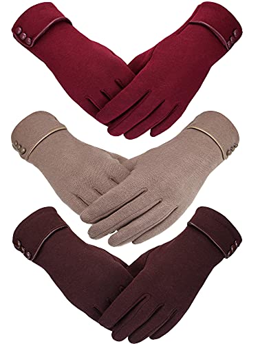 Image of Patelai 3 Pairs Womens Winter Gloves Touchscreen