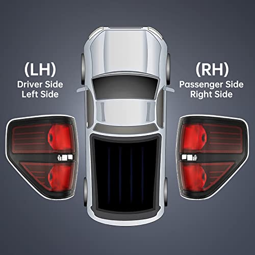 Okymotor Tail Lights Assembly Compatible With 2009-2014 Ford F-150 Taillights Left Driver & Right Passenger Side F-150 Pickup Truck Rear Tail Lamp Black Trim Red Lens Do Not Fit Flareside Stepside #TOP4