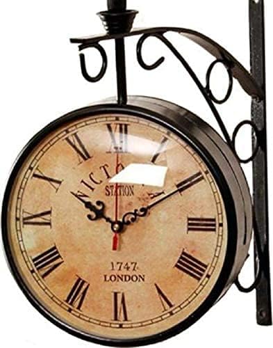 Miniatura 3 de Victoria Station - Reloj de pared de doble cara, estación de Victoria, Londres, 1747, forma redonda, antigua, sala de estardormitorio, de A & U